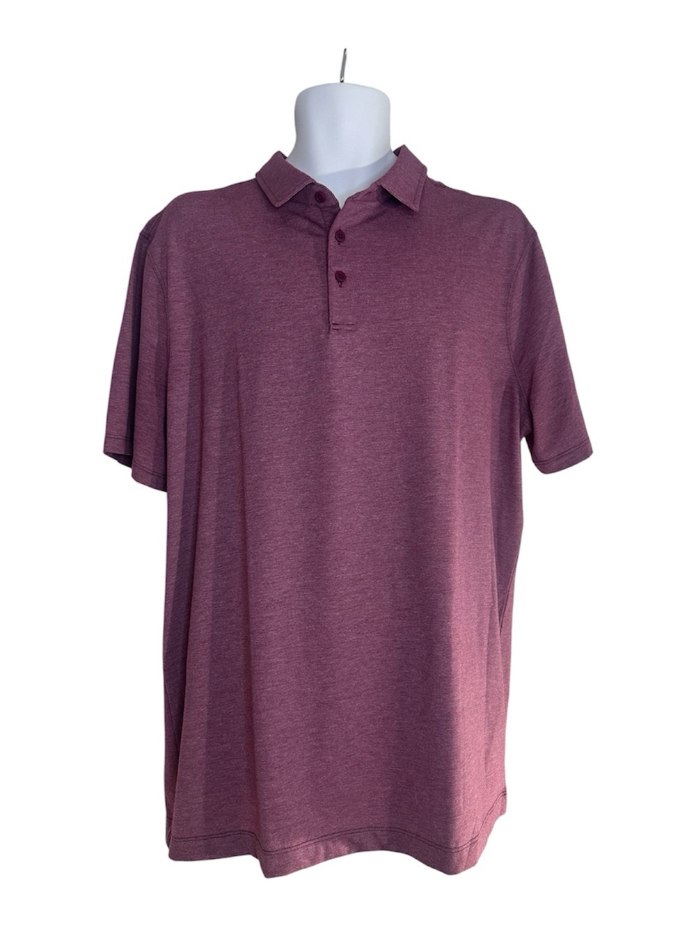 Lululemon Men’s Polo Shirt Maroon Heather Short Sleeve Athletic Fit 
Size Medium